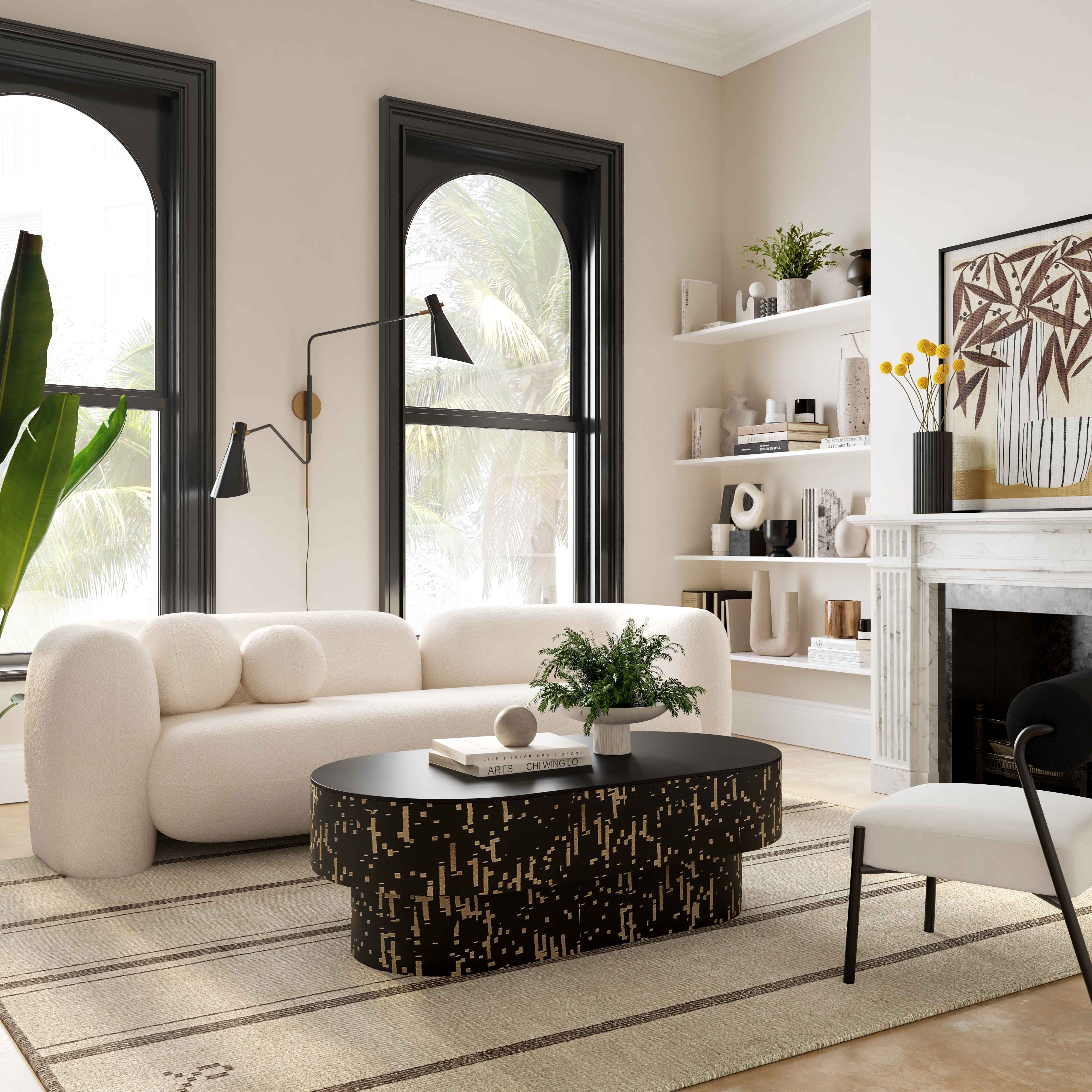 Amelie Cream Faux Fur Sofa - Image 2
