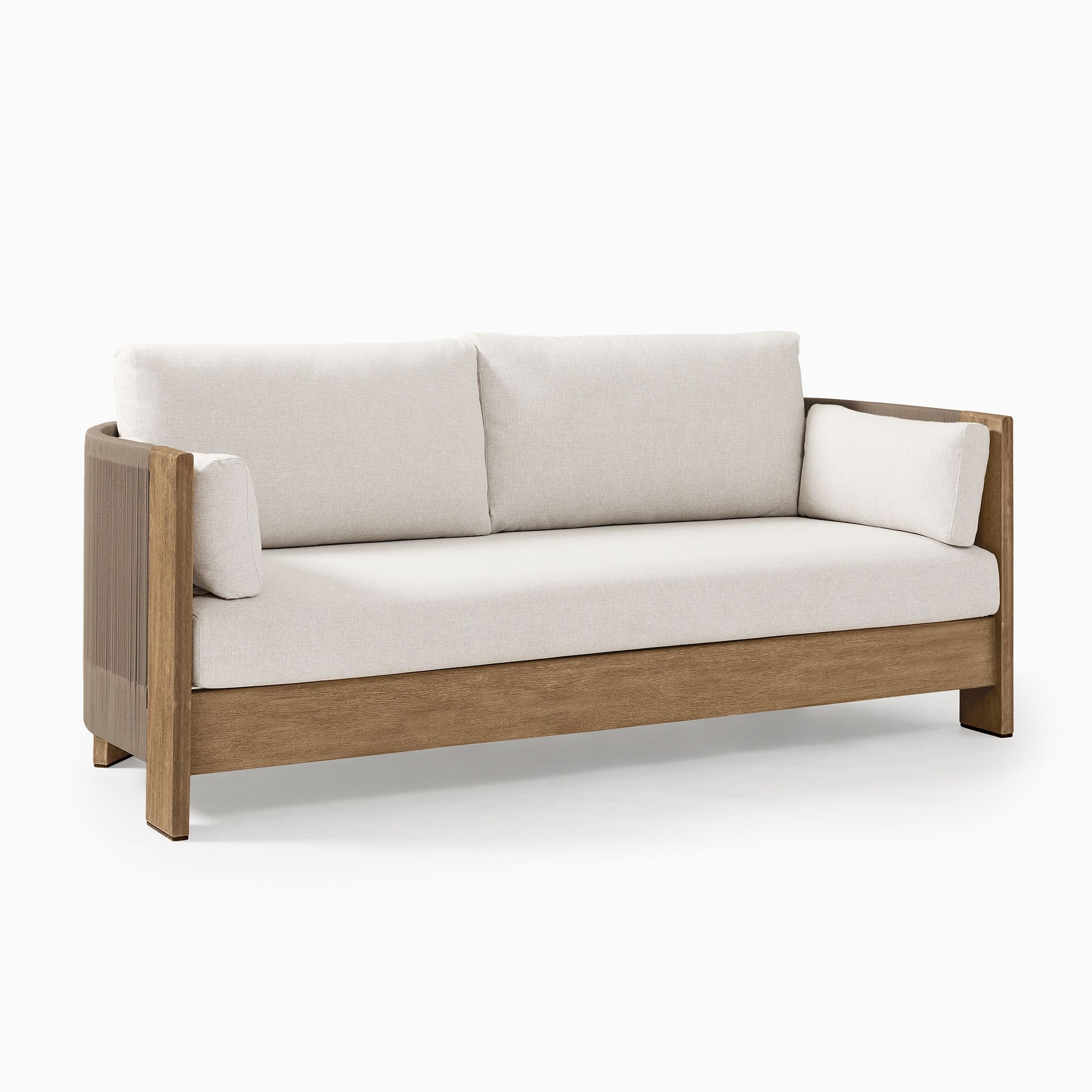 Porto Outdoor 76 in Sofa, Driftwood - Image 0