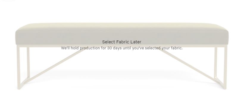 Otto Bench - Decide Later fabric - Matte Brass Leg - 60" - Image 0