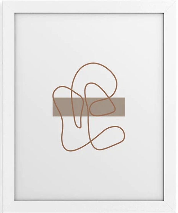 Abstract Line Neutral by Mambo Art Studio - Framed Wall Art Bamboo 8" x 9.5" - Image 0