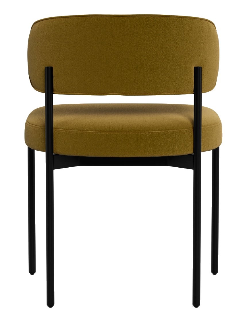 Hollis Metal Framed Upholstered Chair, Black Metal Legs - Image 3