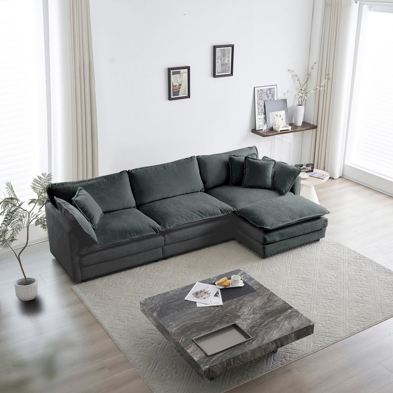 Contour & Co. | Comfy Modular Cloud L Shaped Sectional Sofa With Ottoman - Image 0