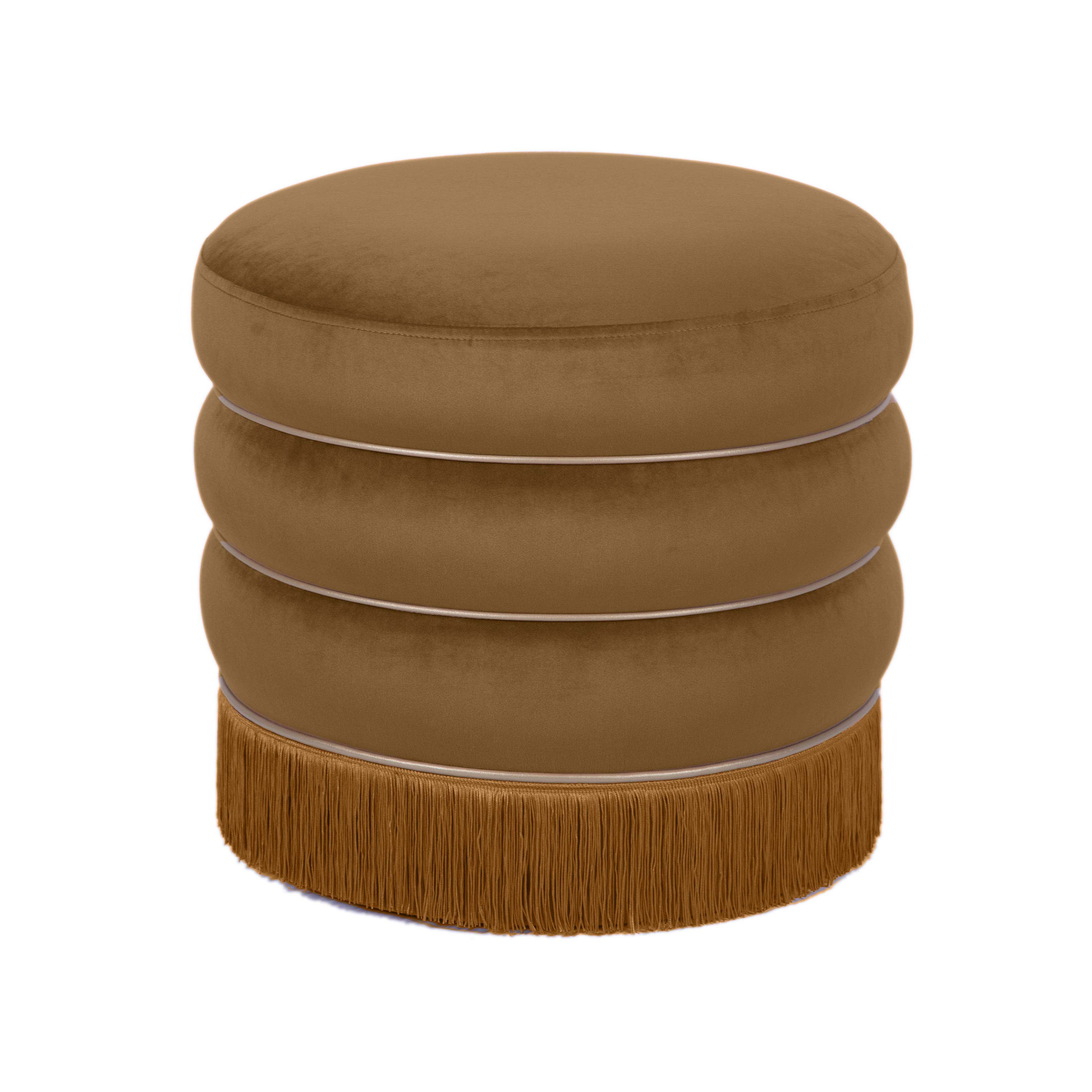 Lakka Chocolate Velvet Ottoman - Image 0