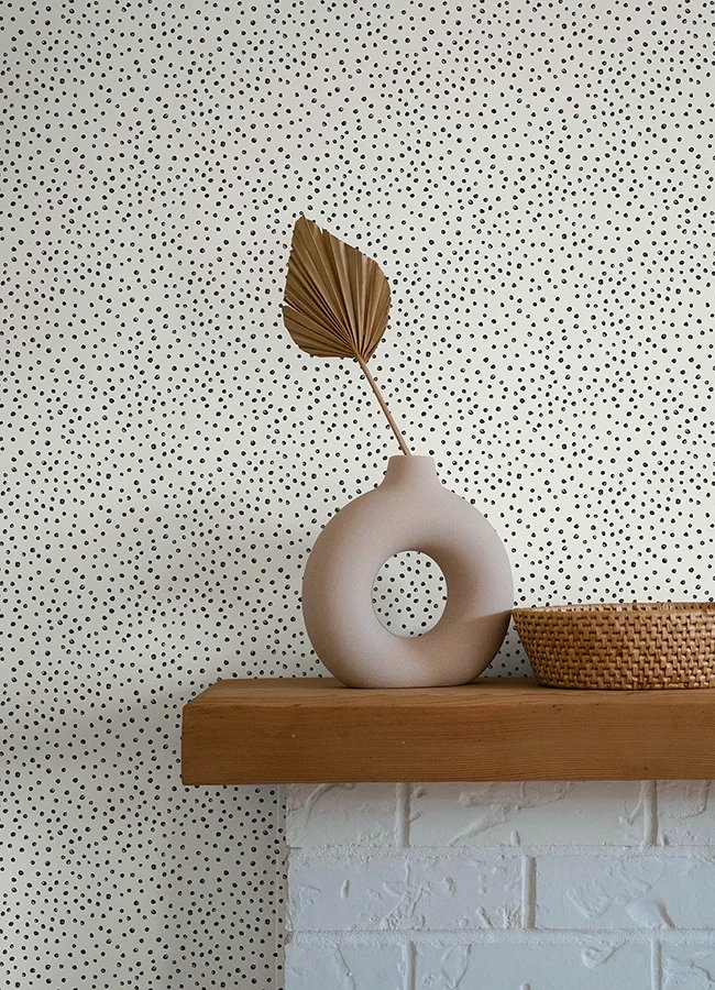 Cassie Black Petite Polka Wallpaper - Image 1