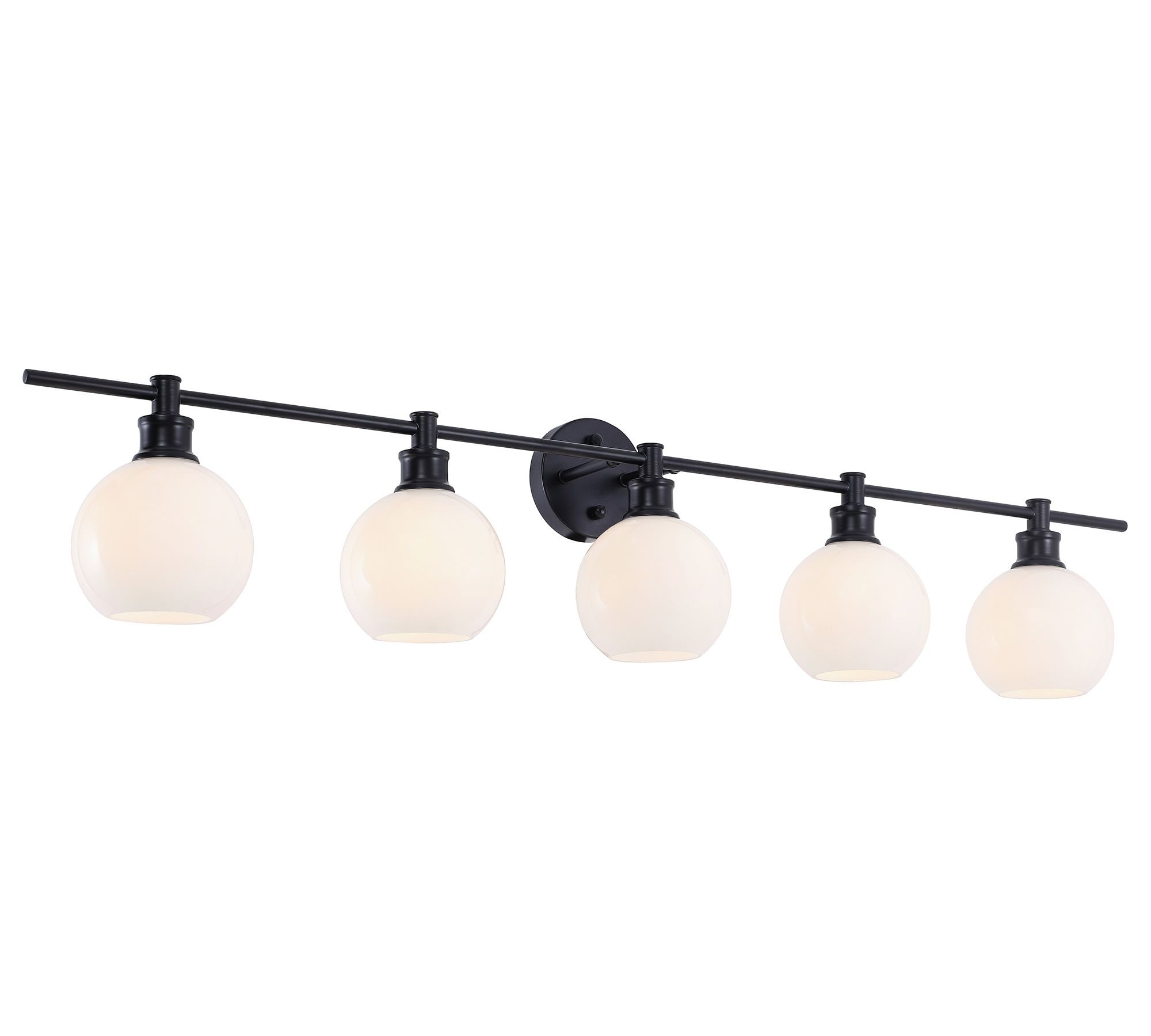 Collem Quintuple Sconce, 47", Black and Frosted White Glass - Image 0