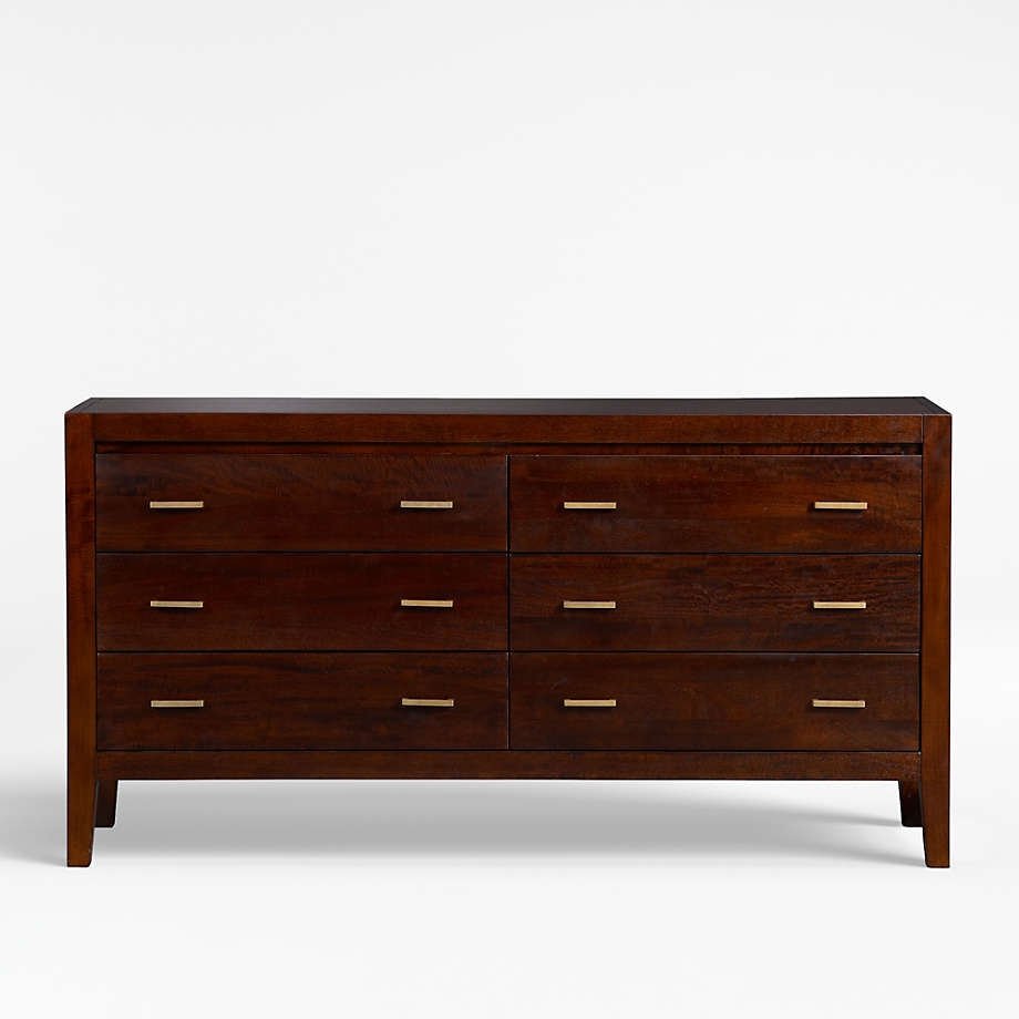Dawson Dark Brown Wood 6-Drawer Dresser - Image 0