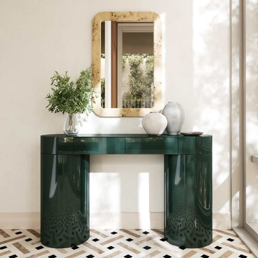 Mira Deep Green High Gloss Console Table - Image 1