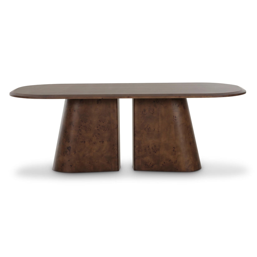 Gladyss Brown Burl Oval 87" Dining Table - Image 0