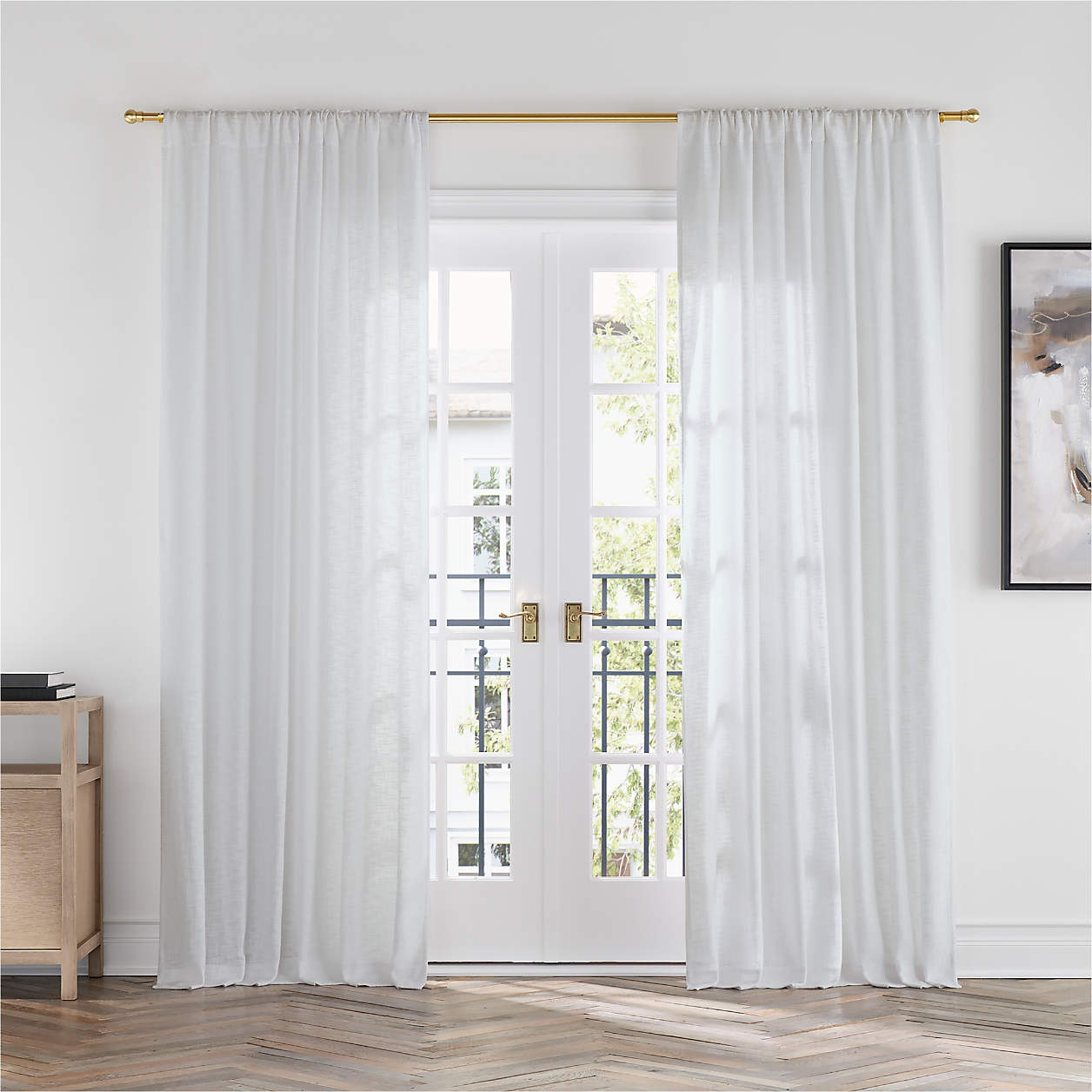 Lindstrom Crisp White Organic Cotton Sheer Window Curtain Panel 52"x120" - Image 0