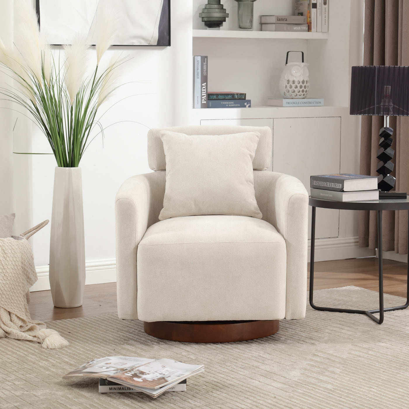 Contour & Co. | Chenille Swivel Ergonomic Accent Chair - Image 2