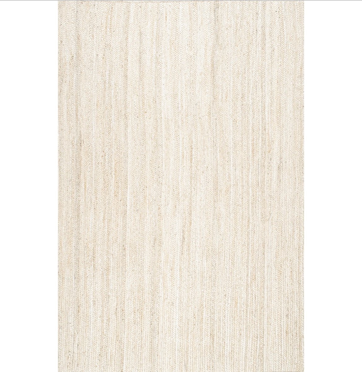 Hand Woven Rigo Jute rug Area Rug, White, 8x10 - Image 0