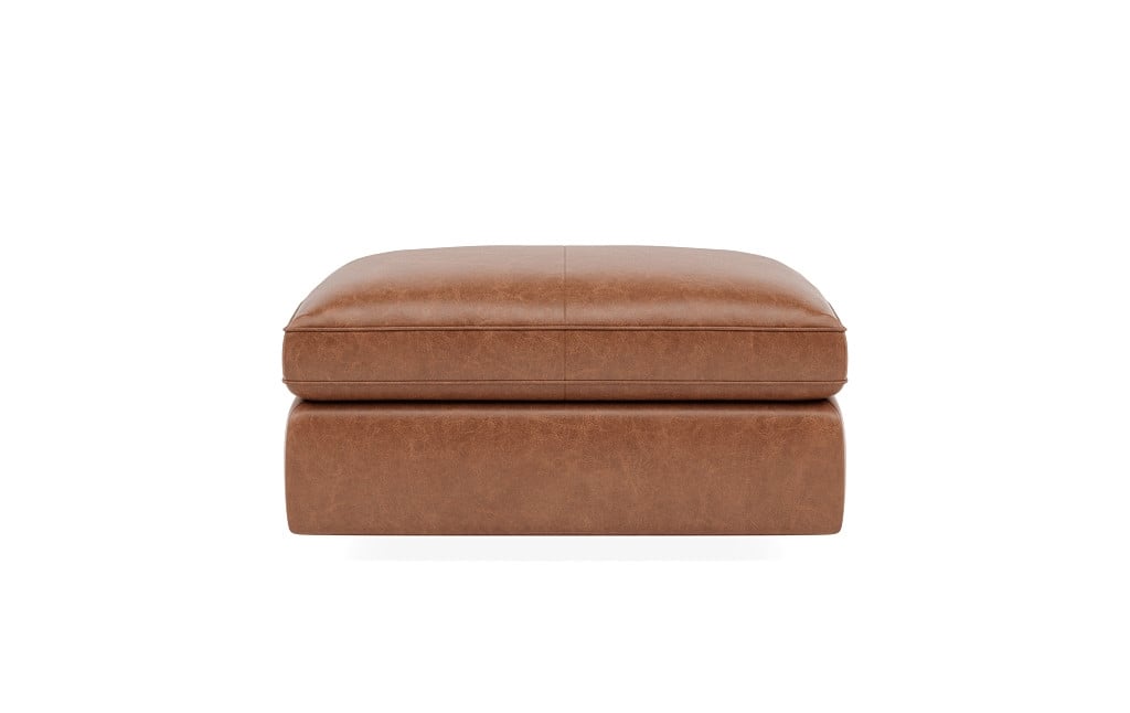 James Leather Square Ottoman with Storage Option - Image 0
