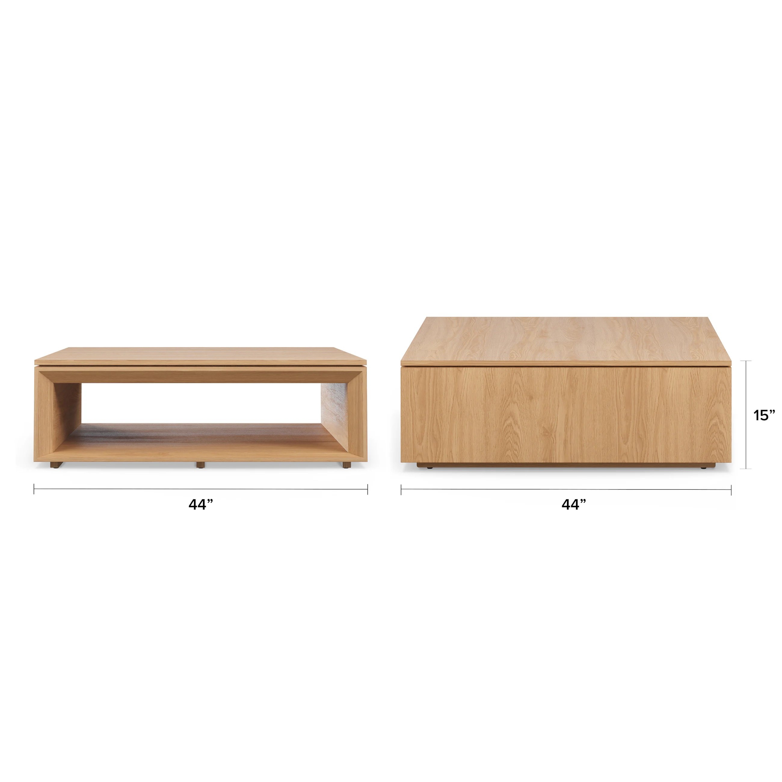 Suri 44" Square Coffee Table - White Oak - Image 4