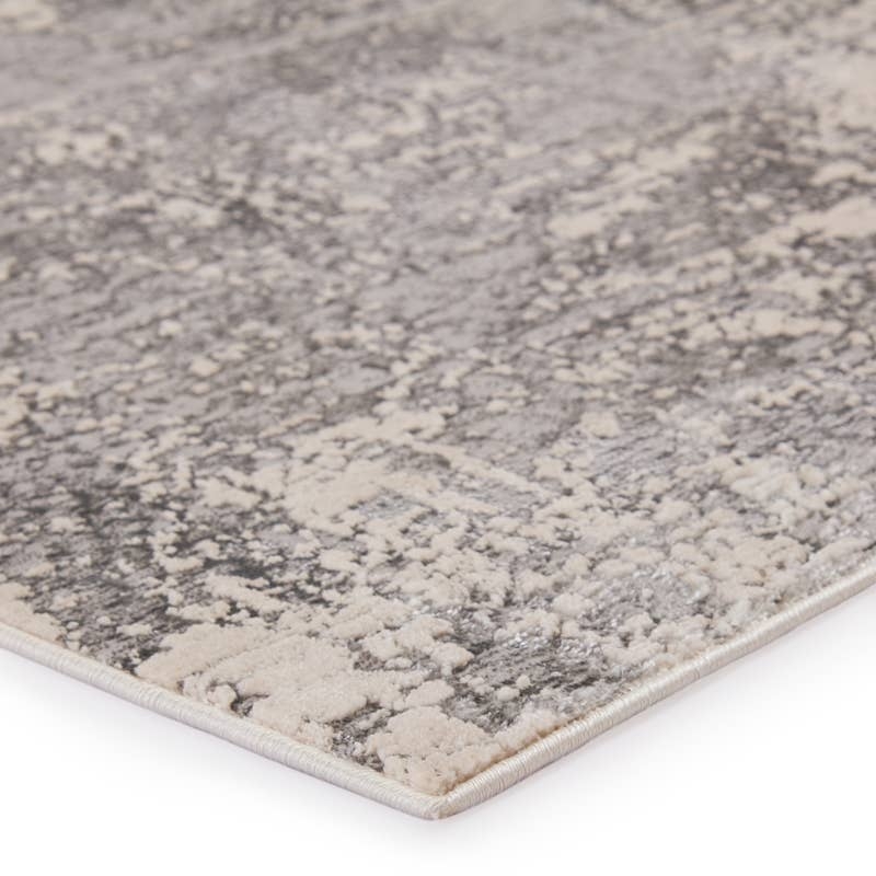 Calibra Abstract Gray/ Silver Round Area Rug  (8' RND) - Image 0