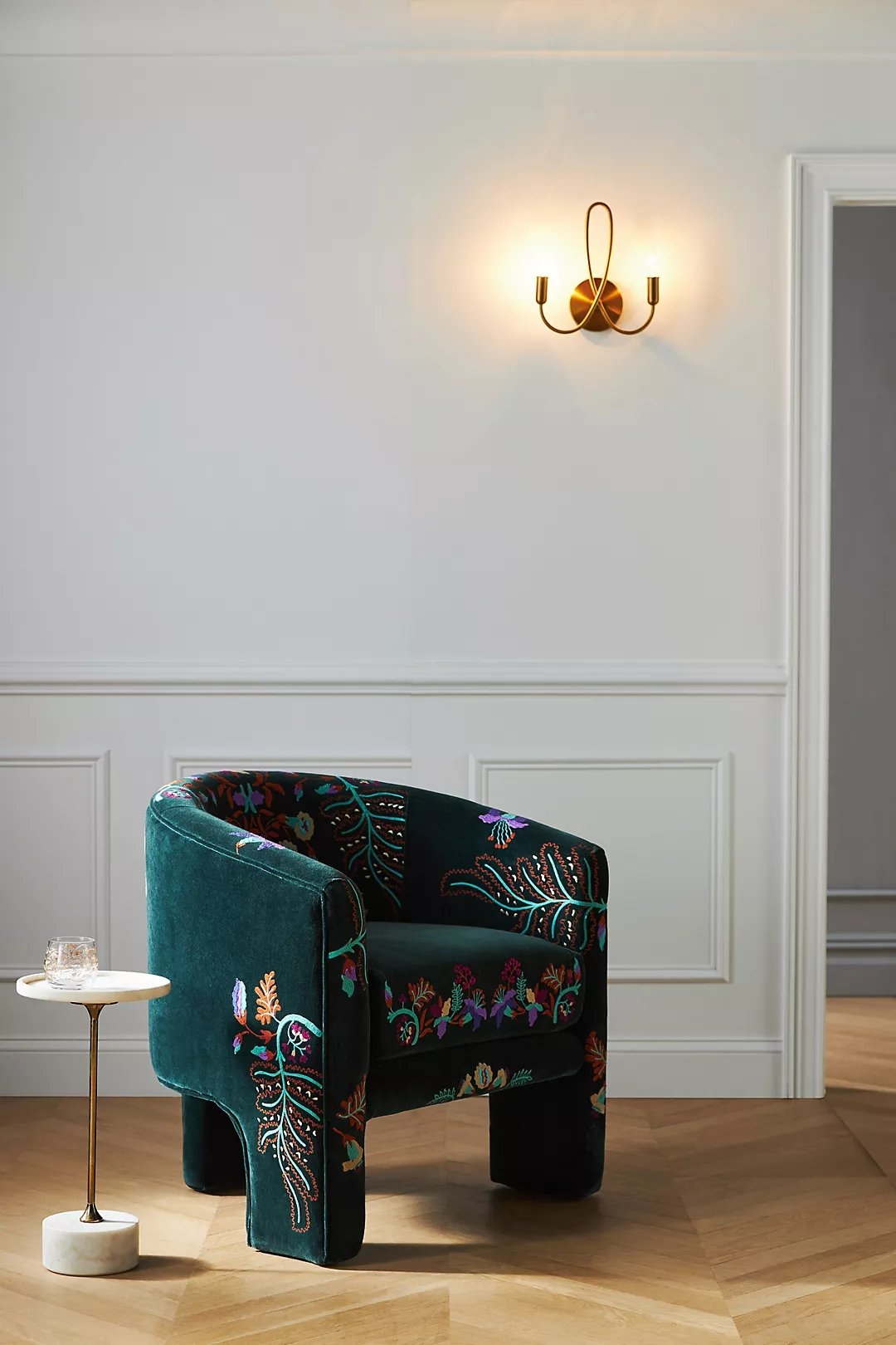 Floral Effie Accent Chair By Anthropologie in Blue - Image 1
