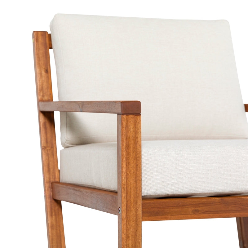 Modern Slat Back Wood Club Chair - Brown - Image 4