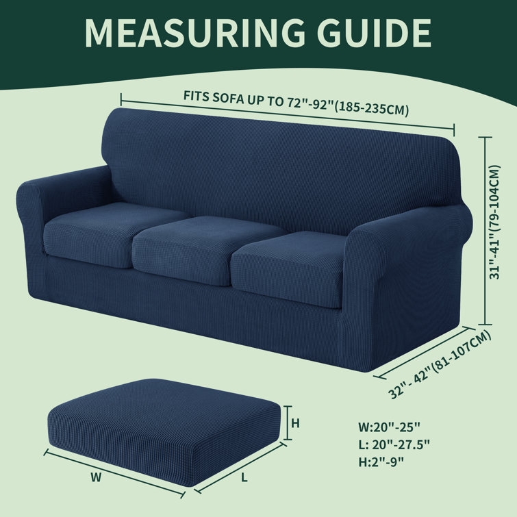 Elastic Textured Separate Box Cushion Sofa Slipcover - Image 3