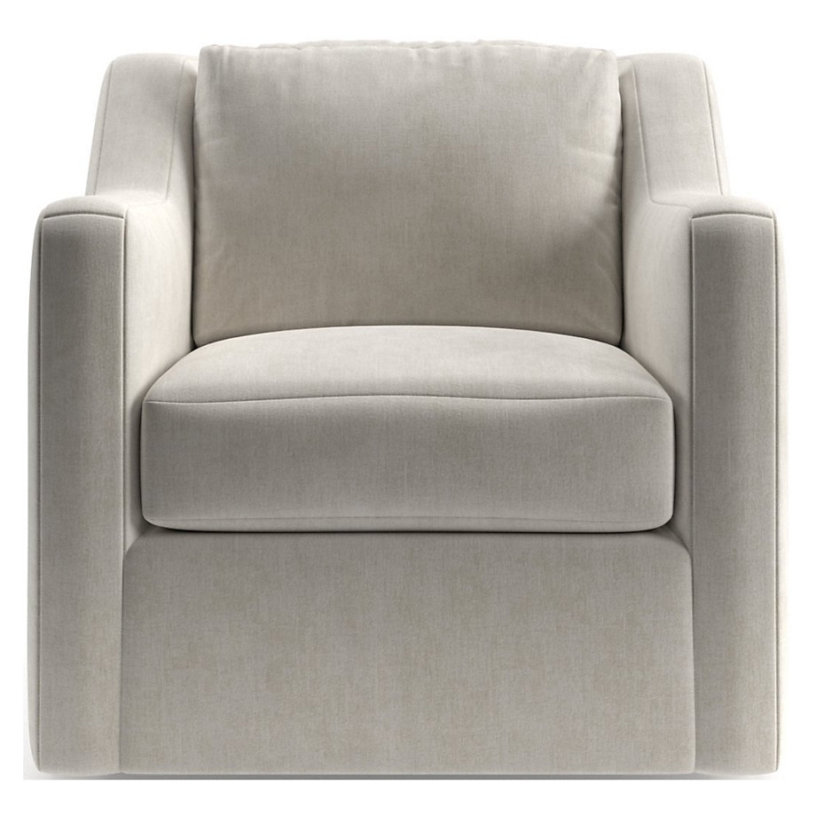 Notch Swivel Chair, Monet Fabric in Champagne Performance Textured Chenille - Image 0