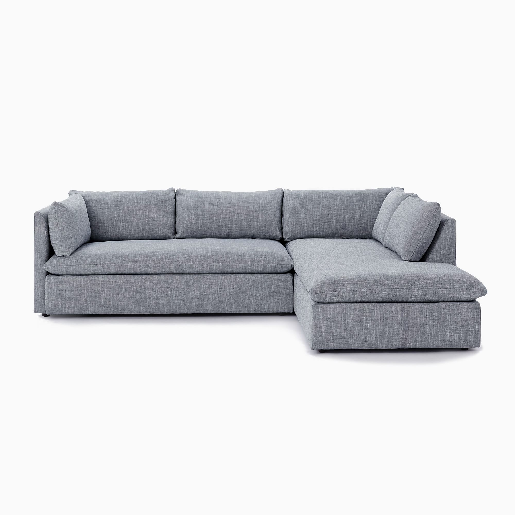 Shelter 106" Left 2-Piece Bumper Chaise Sectional, Yarn Dyed Linen Weave, graphite - Image 3