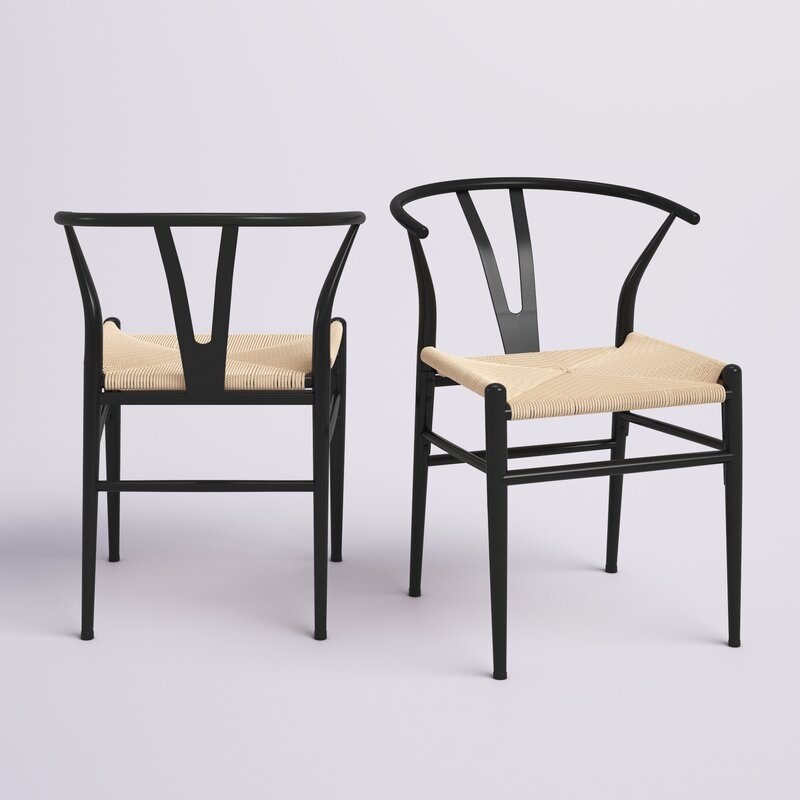 Gustavo Wishbone Metal Arm Chair (Set of 2) - Image 3