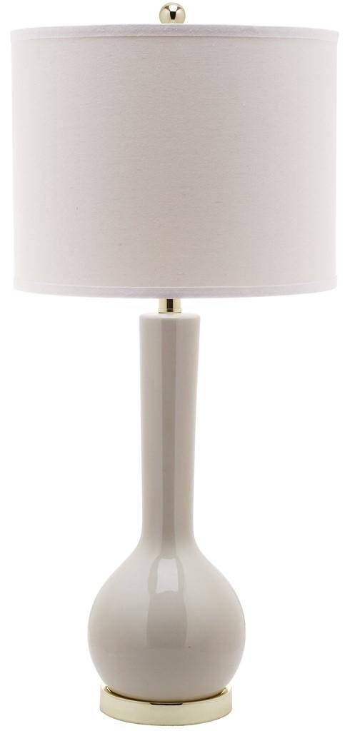 Mae 30.5-Inch H Long Neck Ceramic Table Lamp - Light Grey - Safavieh - Image 1