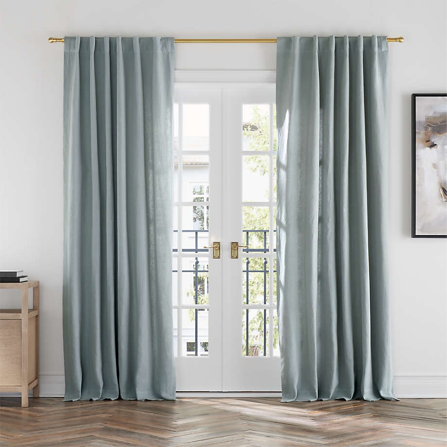 Mist Blue EUROPEAN FLAX ™-Certified Linen Window Curtain Panel 52"x96" - Image 0