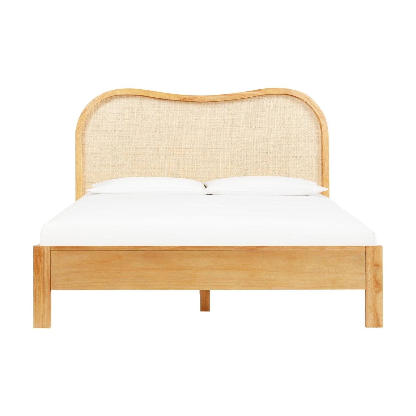 Grappa Natural Wood & Raffia Queen Bed - Image 0