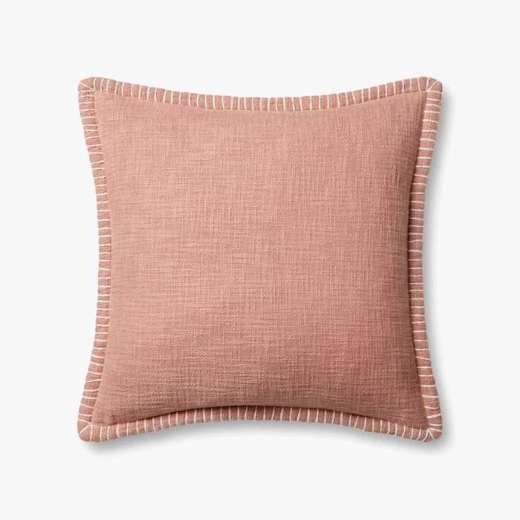 Loloi Pillows Pink 22" x 22" Cover w/Poly - Image 0