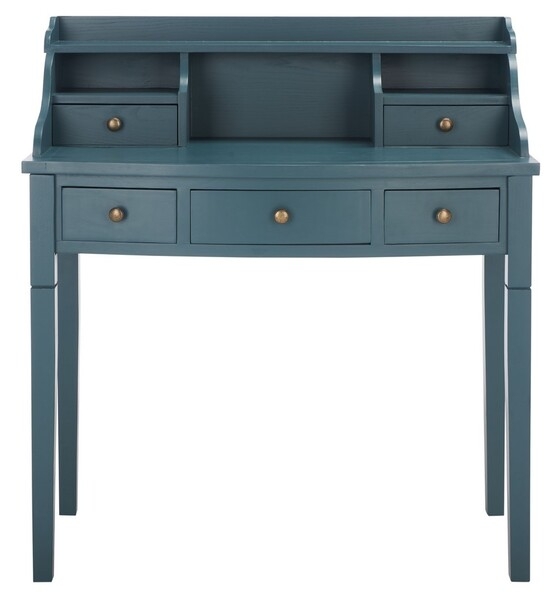 Landon 5 Drawer Writing Desk - Slate Teal - Safavieh - Image 0