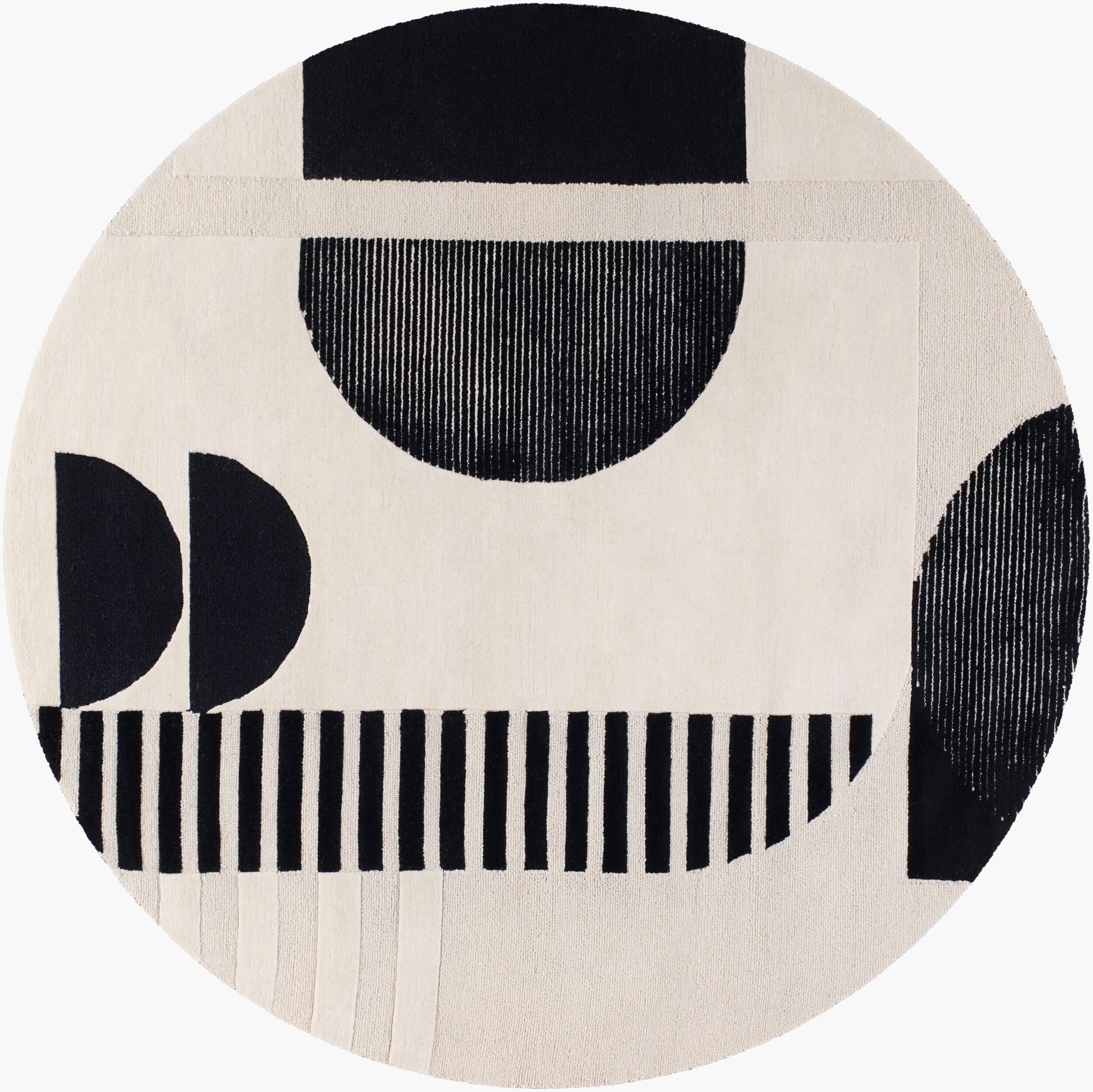 Brooklyn Black Indoor 6' x 6' Handmade Rug - Image 0