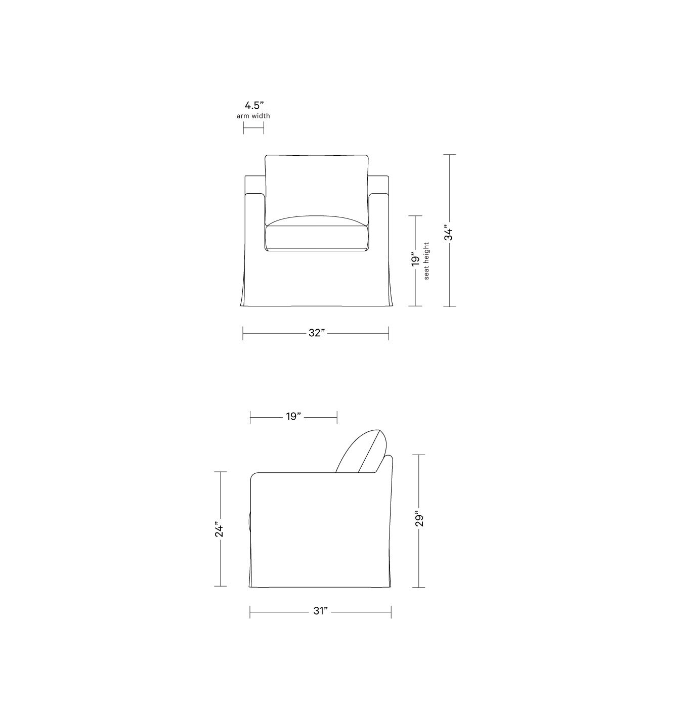 Sloan Slipcovered Swivel Chair - Image 6