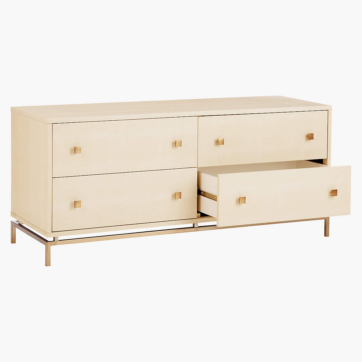 Ivory Shagreen Embossed Low Dresser - Image 3