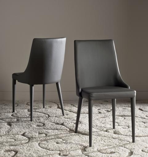 Summerset 19''H Leather Side Chair - Grey - Safavieh - Image 1