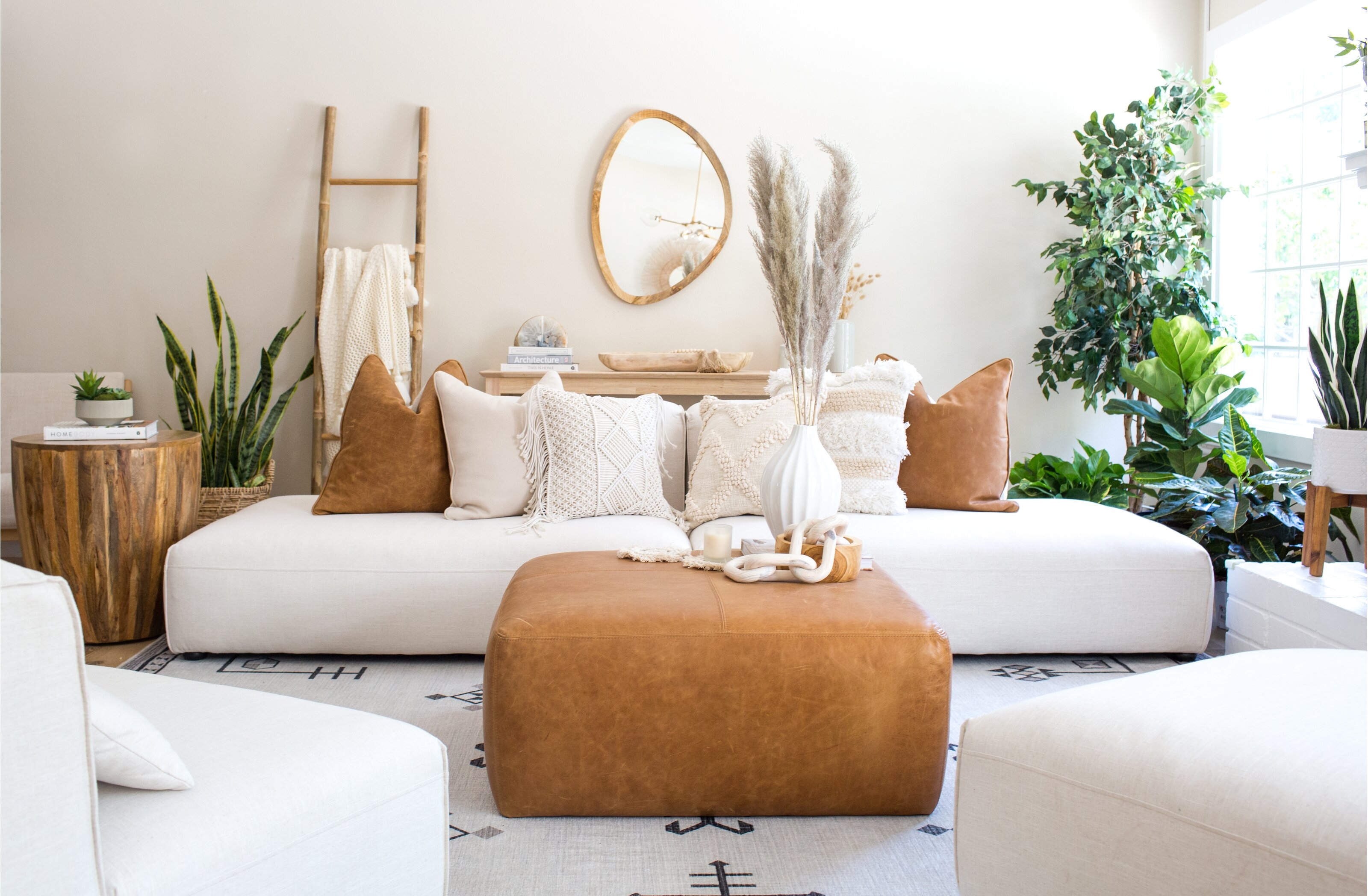 Heafield Square 35" Wide Full-Grain Genuine Italian Leather Ottoman - Image 4