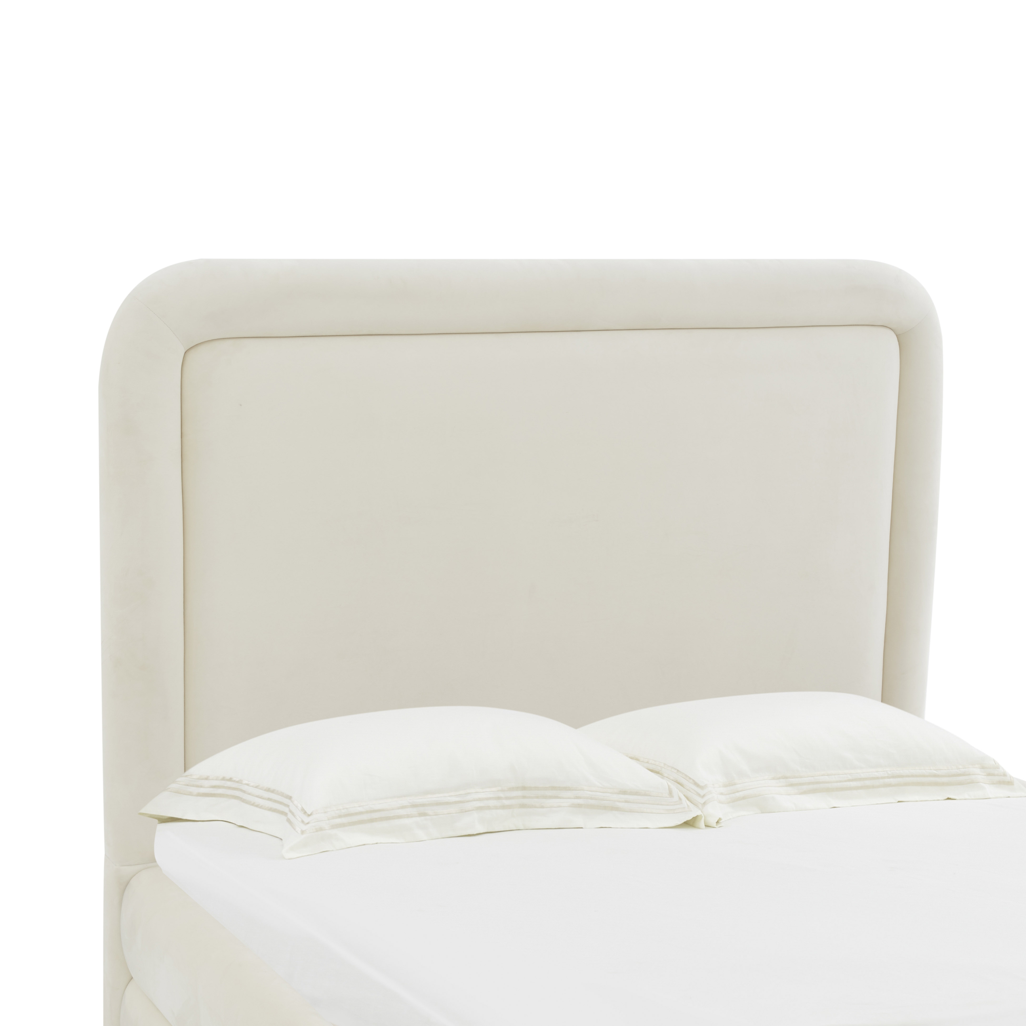 Briella Cream Velvet Bed in King - Image 4