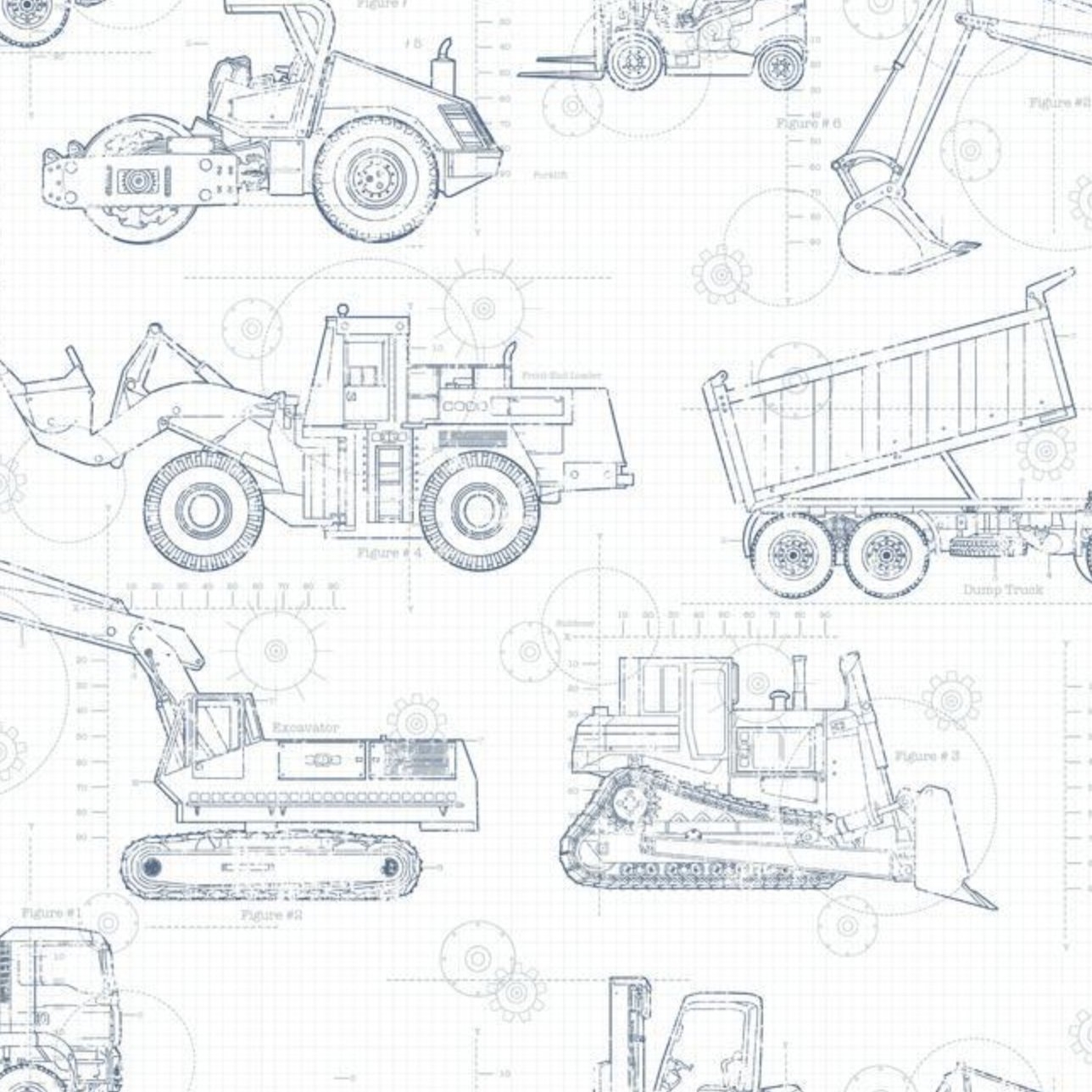 Construction Blueprint Wallpaper - Image 0