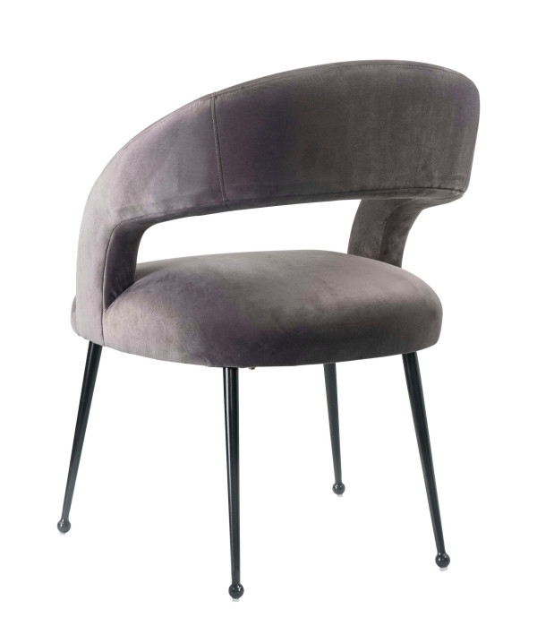Rocco Grey Velvet Dining Chair - Image 2
