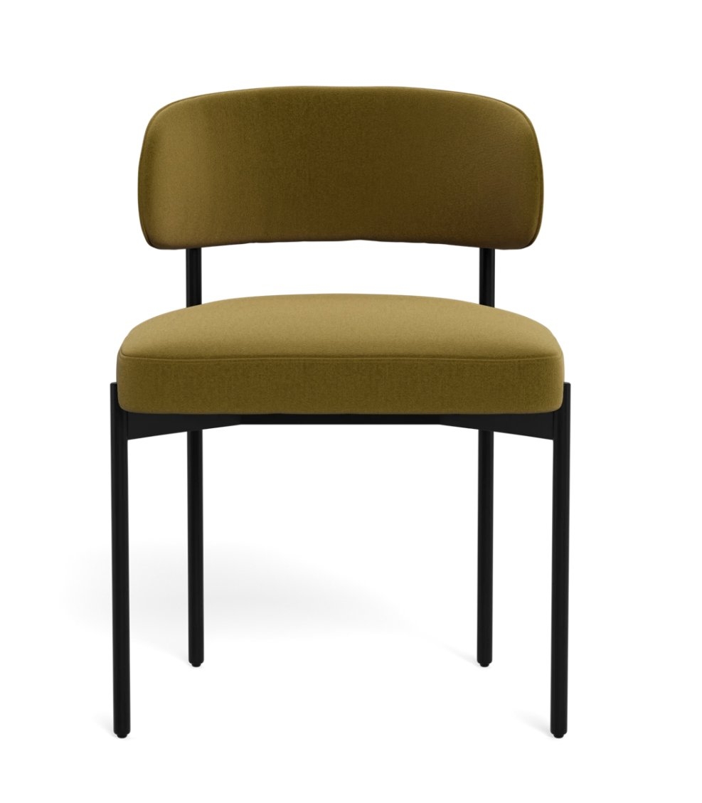 Hollis Metal Framed Upholstered Chair, Black Metal Legs - Image 0