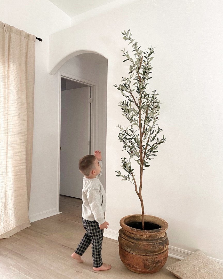 82” Artificial Olive Tree - Image 2