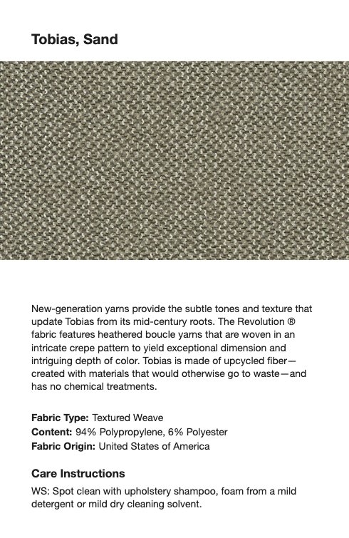 Miles Small Left Facing Corner Banquette, FABRIC:Tobias, Sand LEG:Shale - Image 1