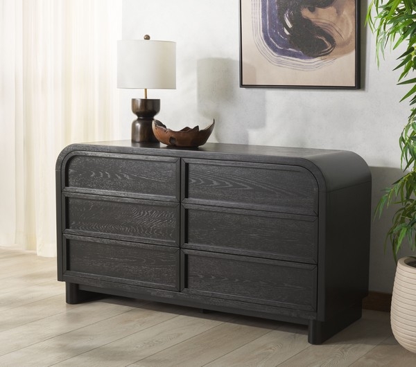 Dinah 6 Drawer Wood Dresser - Image 1