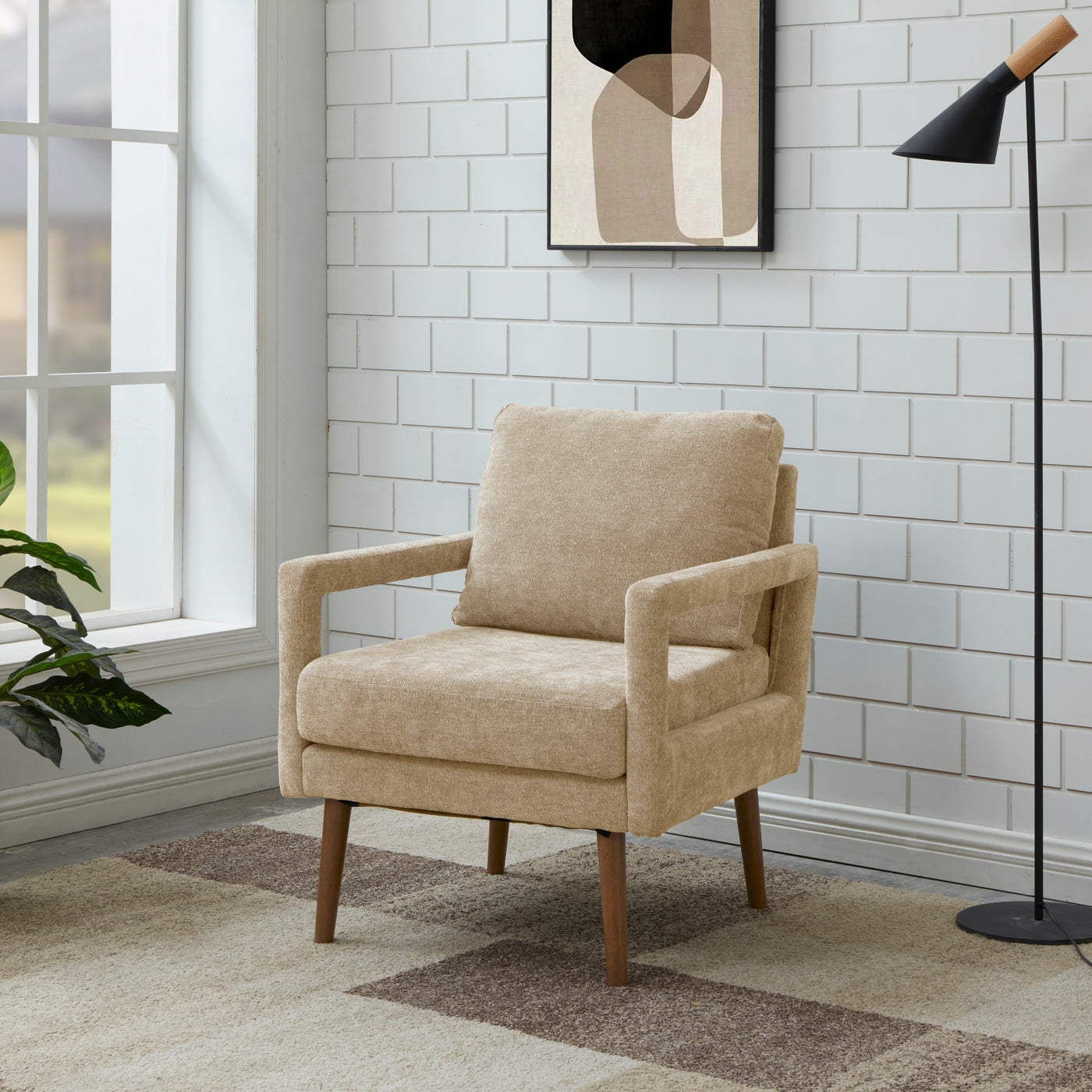 Contour & Co. | Mid-Century Chenille Accent Chair - Image 0