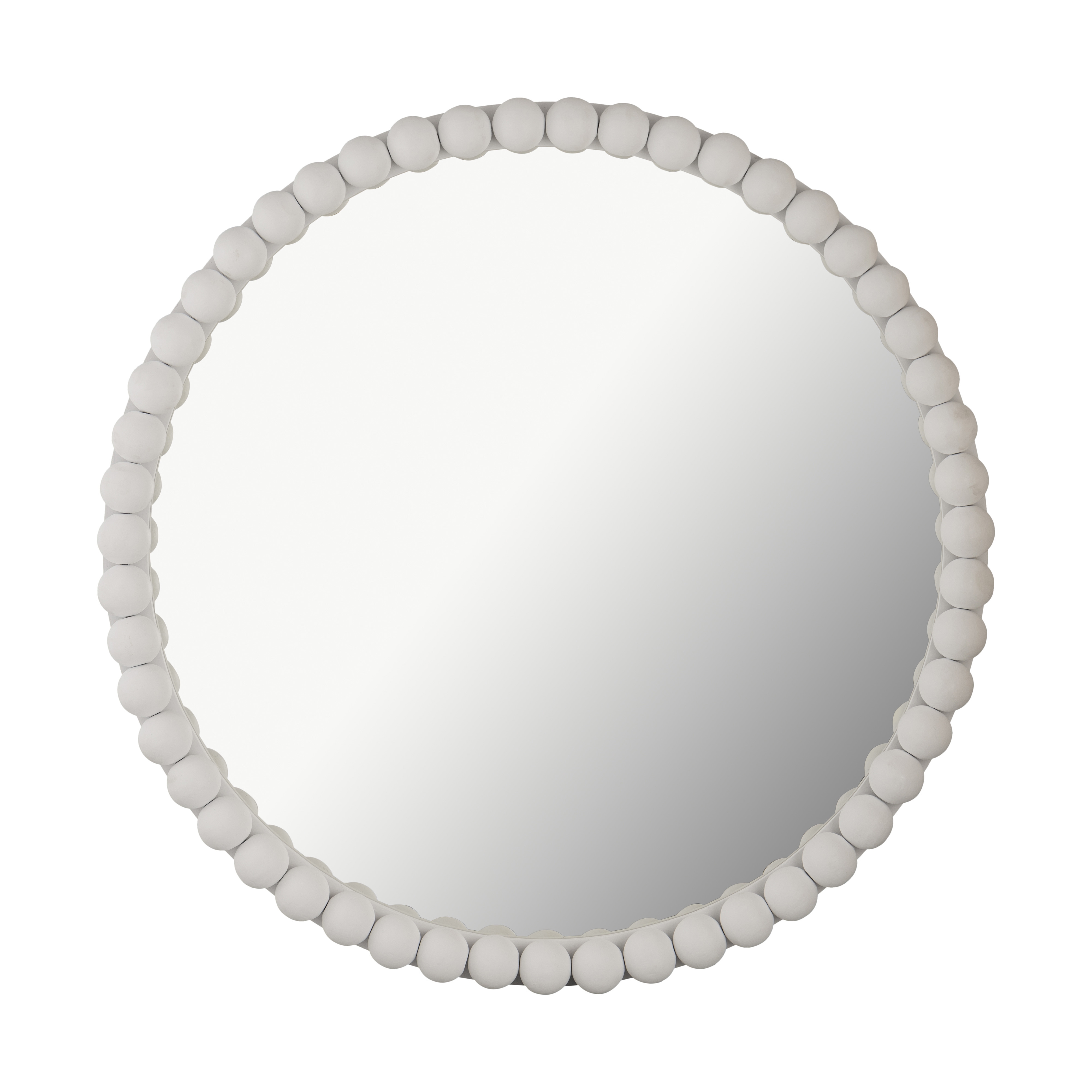 Baria White Wooden Mirror - Image 0