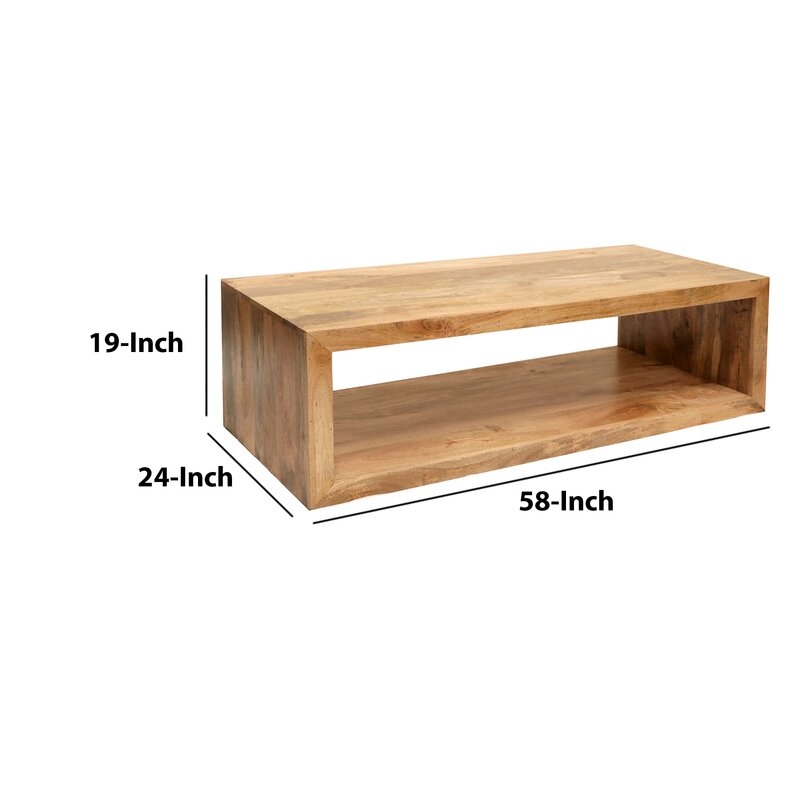 Annemarie Solid Wood Floor Shelf Coffee Table with Storage - in stock 11/4 - Image 2