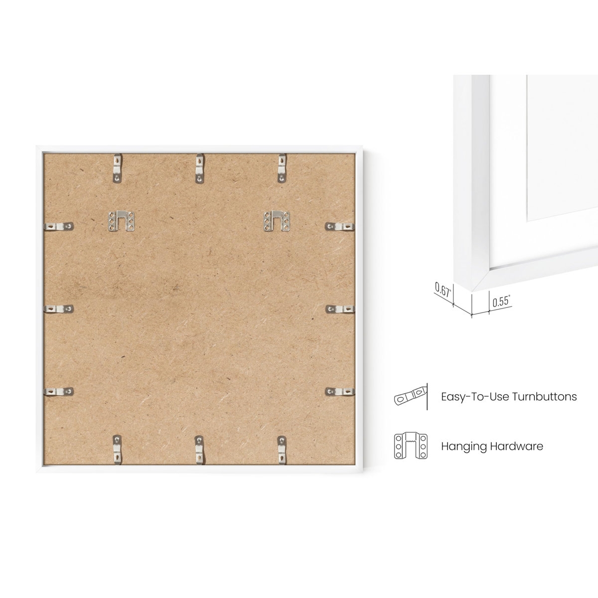 Solid Wood Picture Frame - Set of 9 with Mat (Set of 9) - Image 2