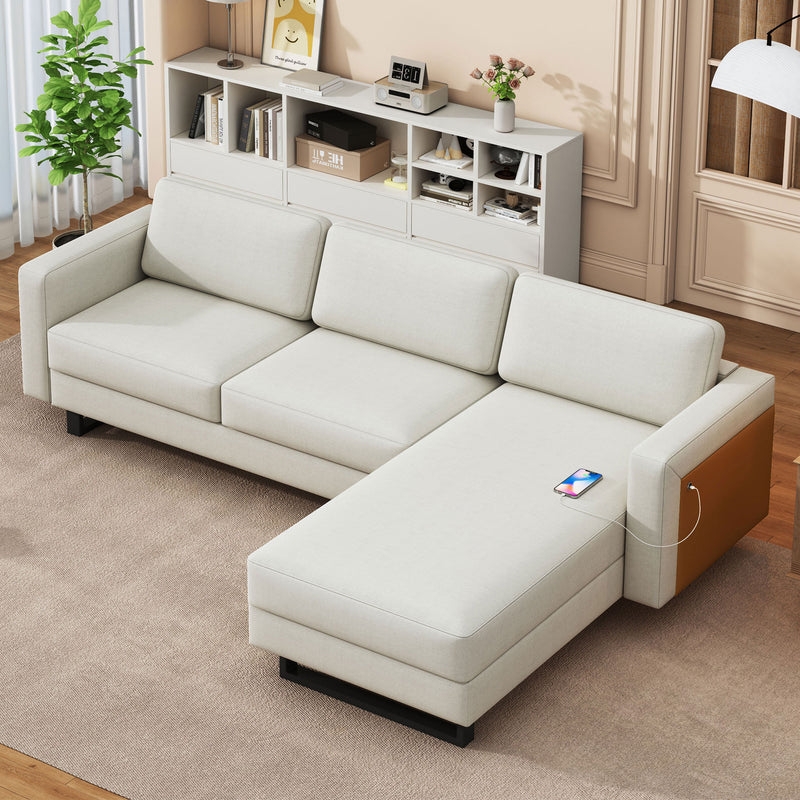 Contour & Co. | Linen Sectional Sofa with Chaise - Image 1
