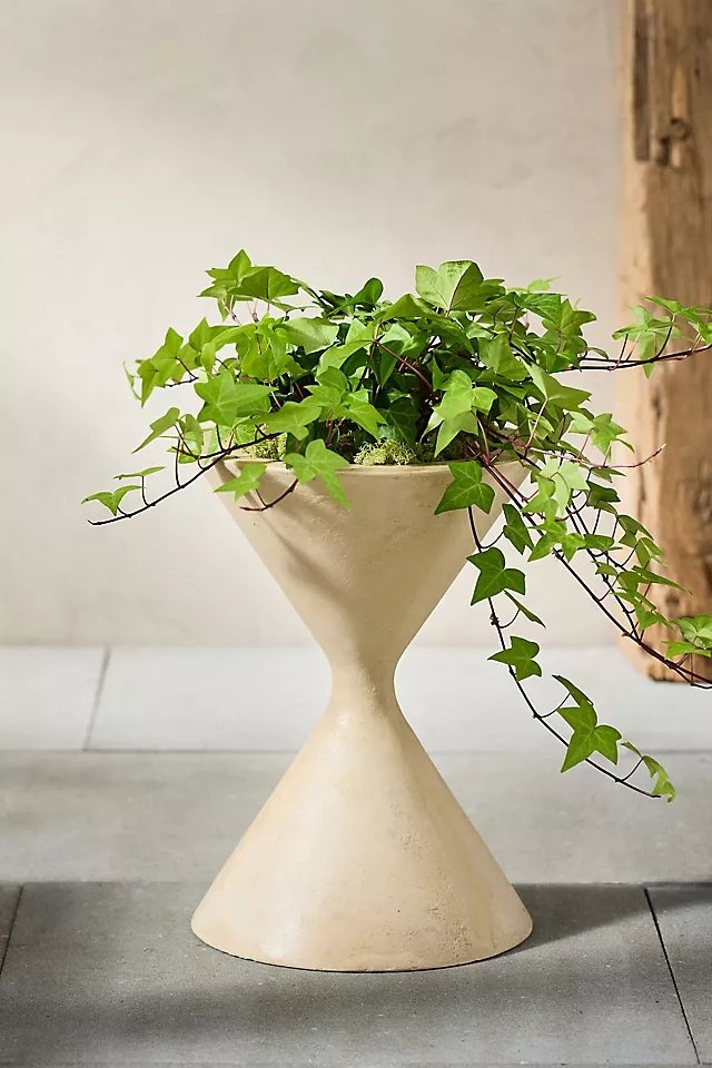 Hourglass Cast Stone Planter - Image 0