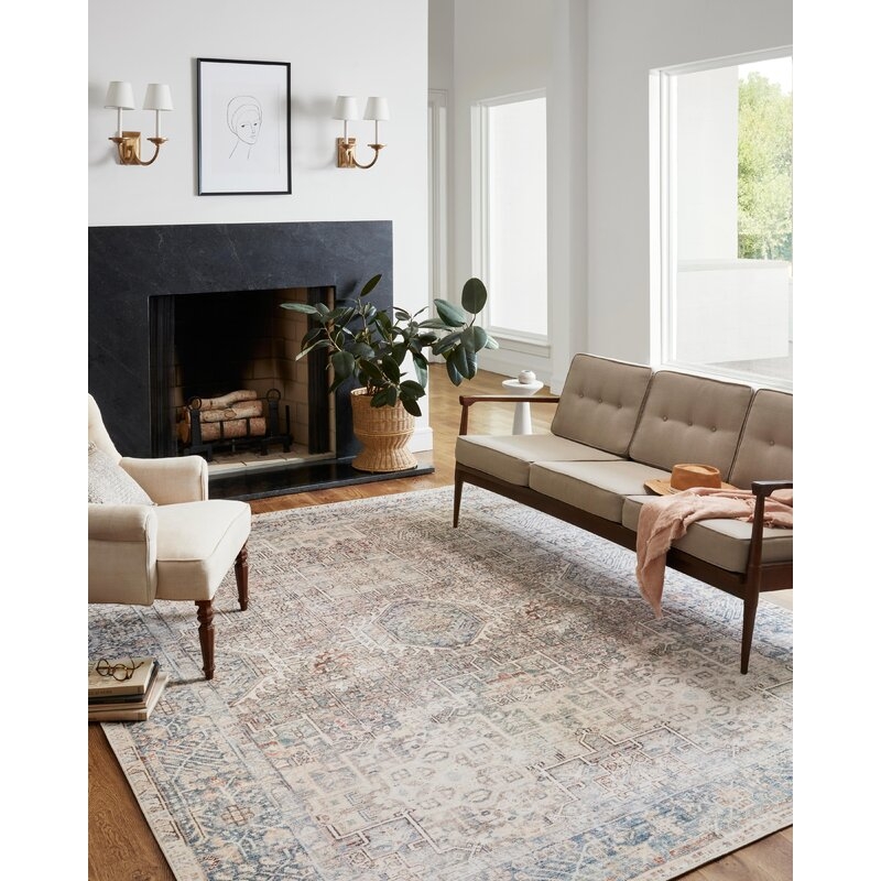 Jules Oriental Natural/Ocean Area Rug - Image 0