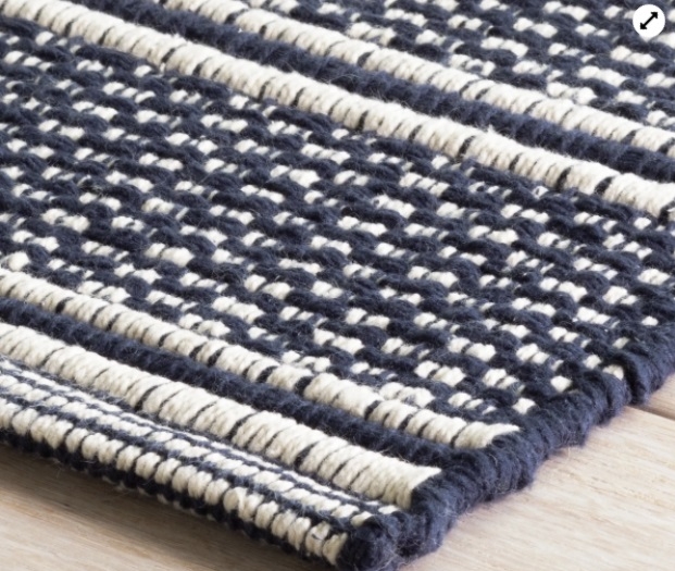 Archer Navy Handwoven Cotton Rug - Image 2