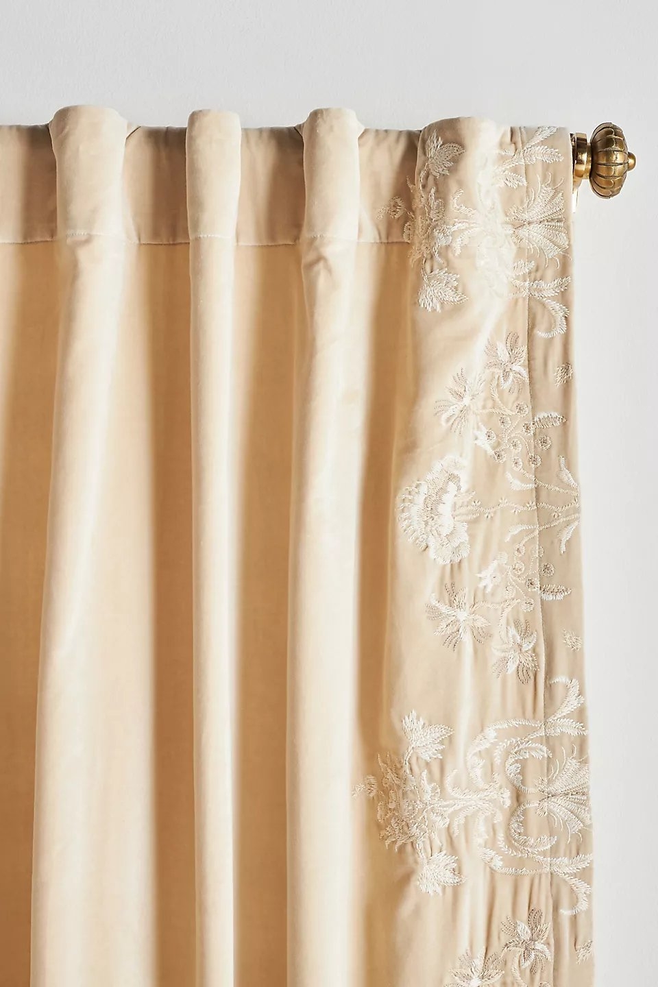 Harlowe Embroidered Velvet Curtain - Image 1